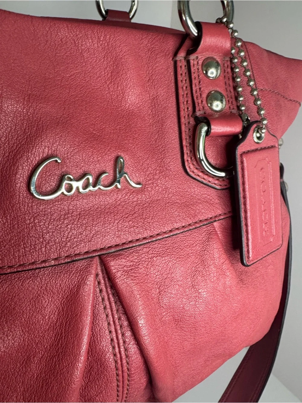 #425 Coach Ashley Leather Carryall Satchel Two-Way Bag